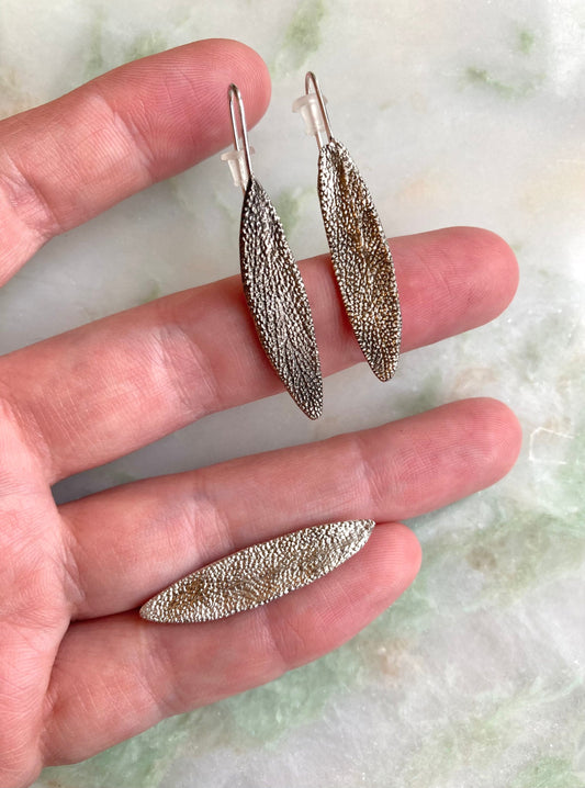 Sage earrings, Sage Brooch
