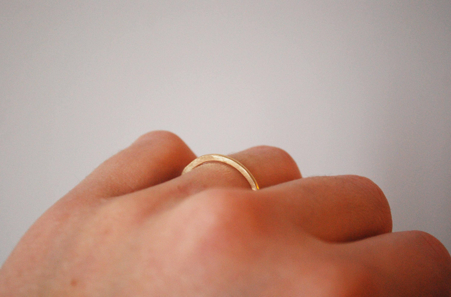 Hammered gold wedding ring