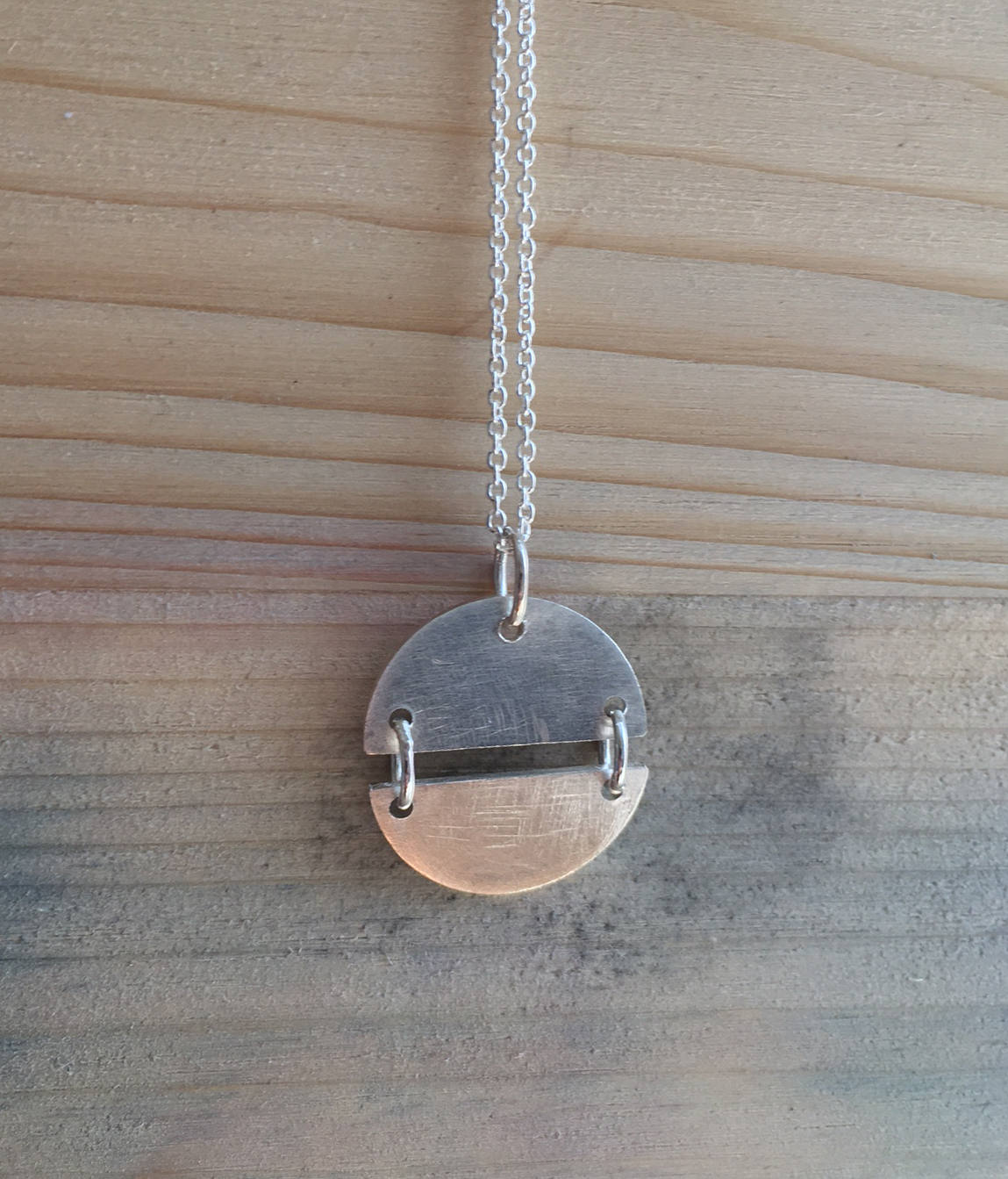 Eden necklace, Eco sterling silver modern circle pendant