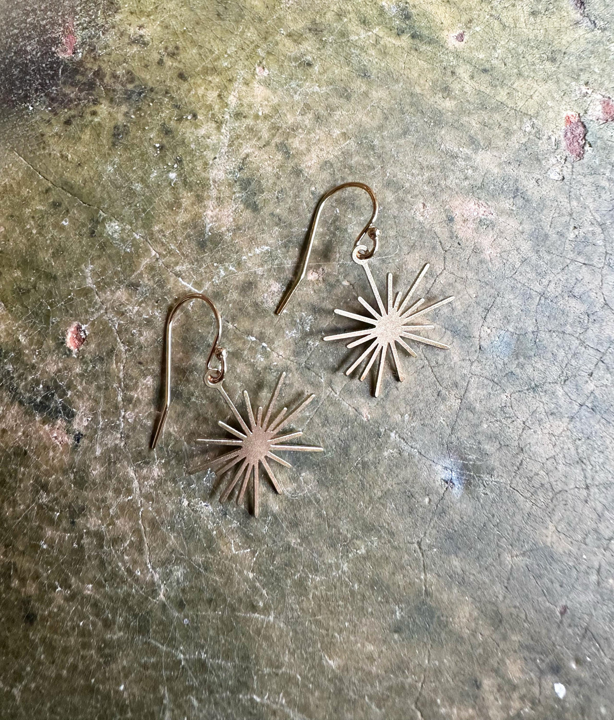 Trin earrings, Gold filed brass star earrings