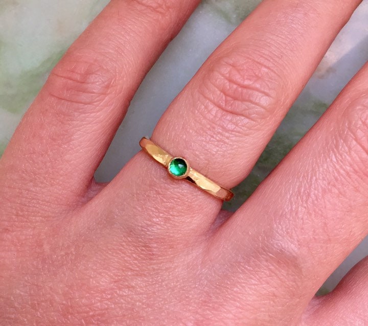 Hammered gold wedding ring