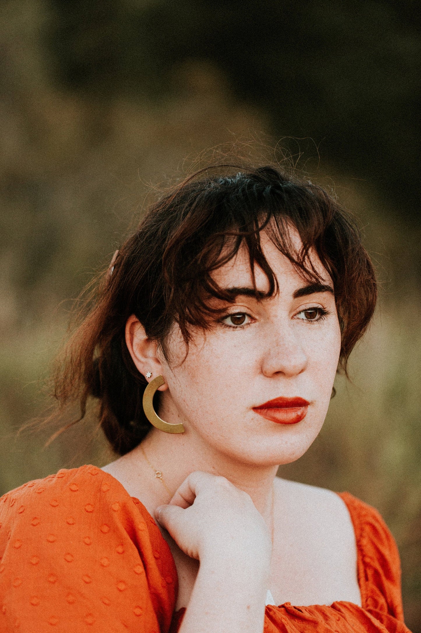 Big half circle earrings