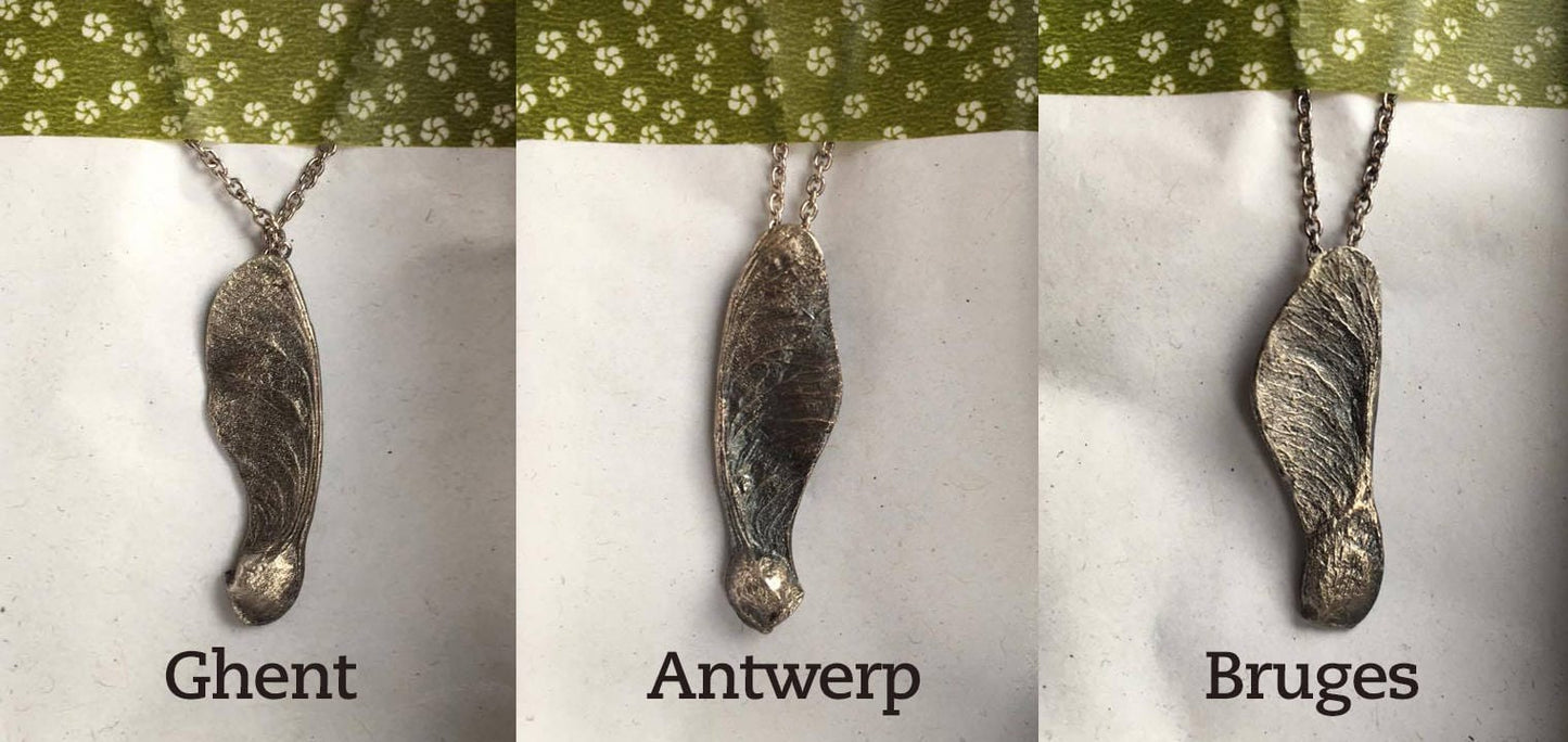 Fine Silver Maple Seed Necklace | Eco-Friendly Tree Pendant