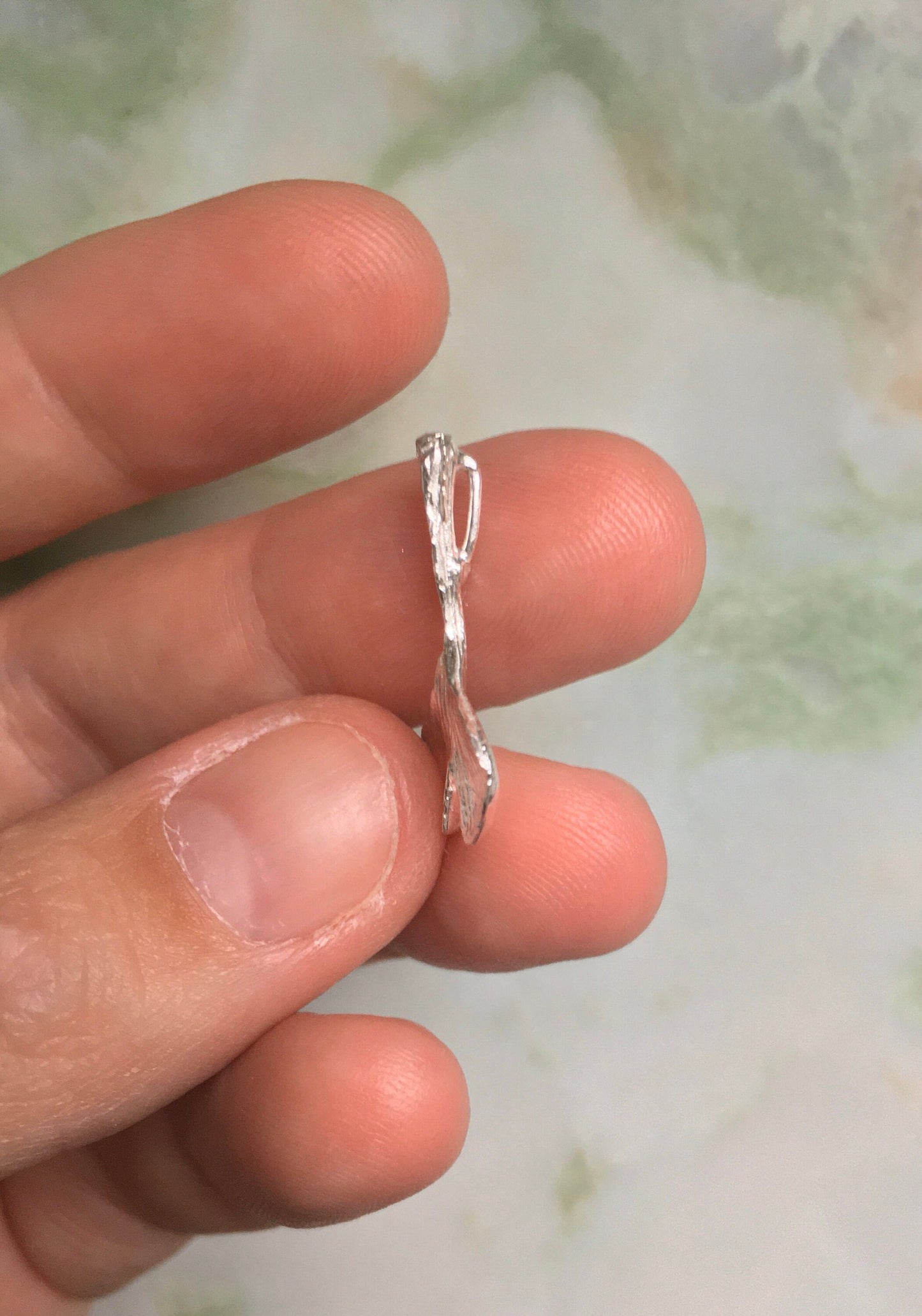 Daya necklace, Eco sterling silver Ginkgo Biloba leaf necklace