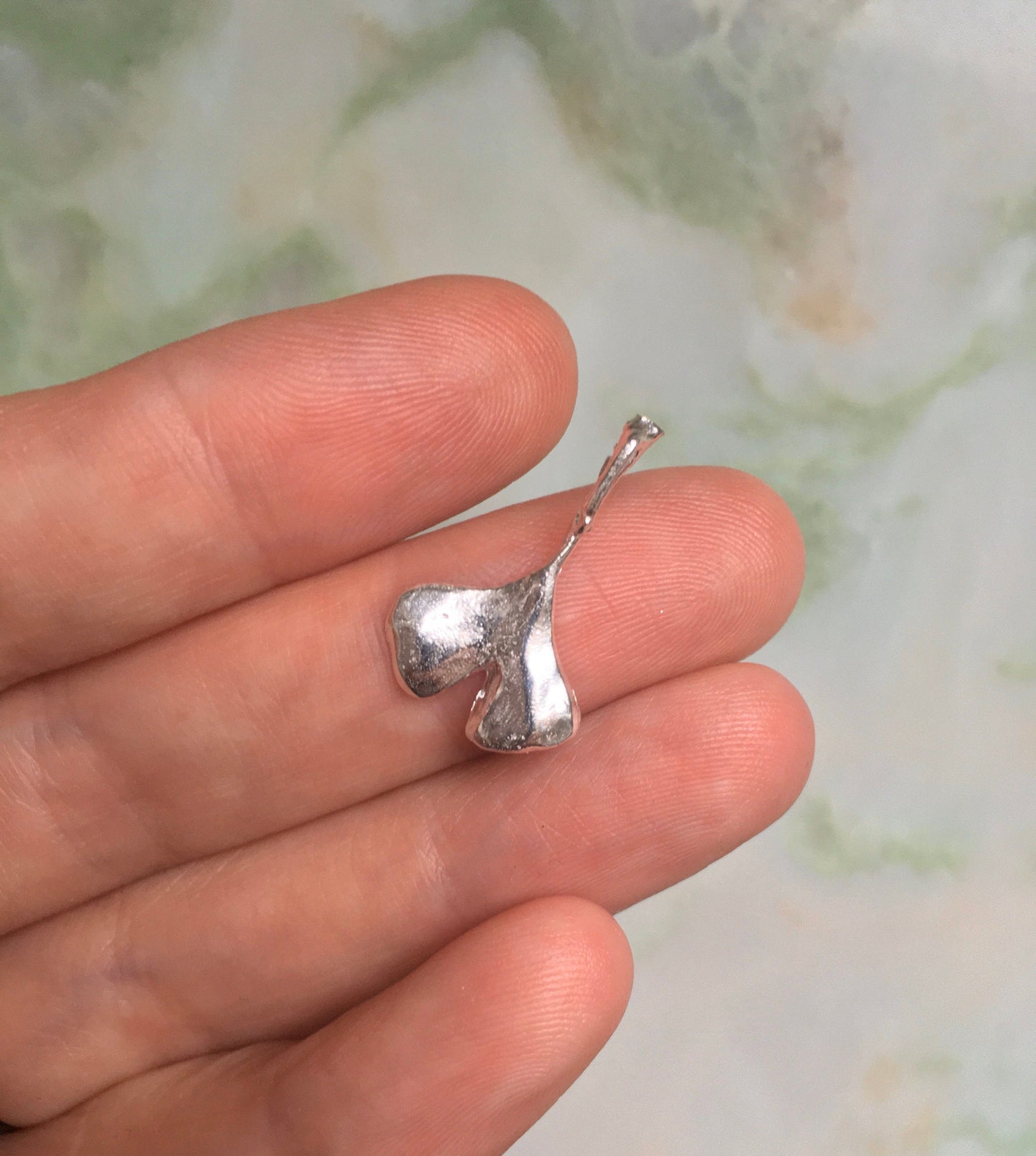 Daya necklace, Eco sterling silver Ginkgo Biloba leaf necklace