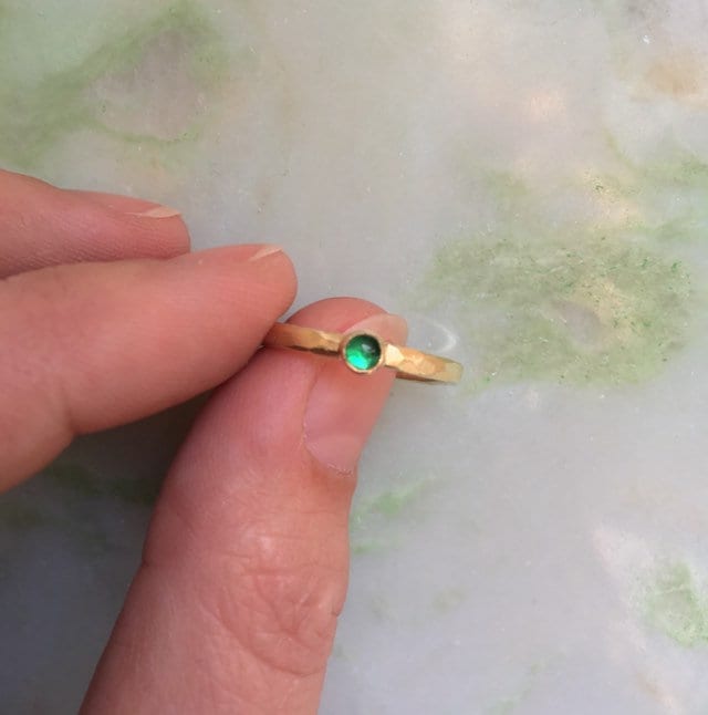 Hammered gold wedding ring