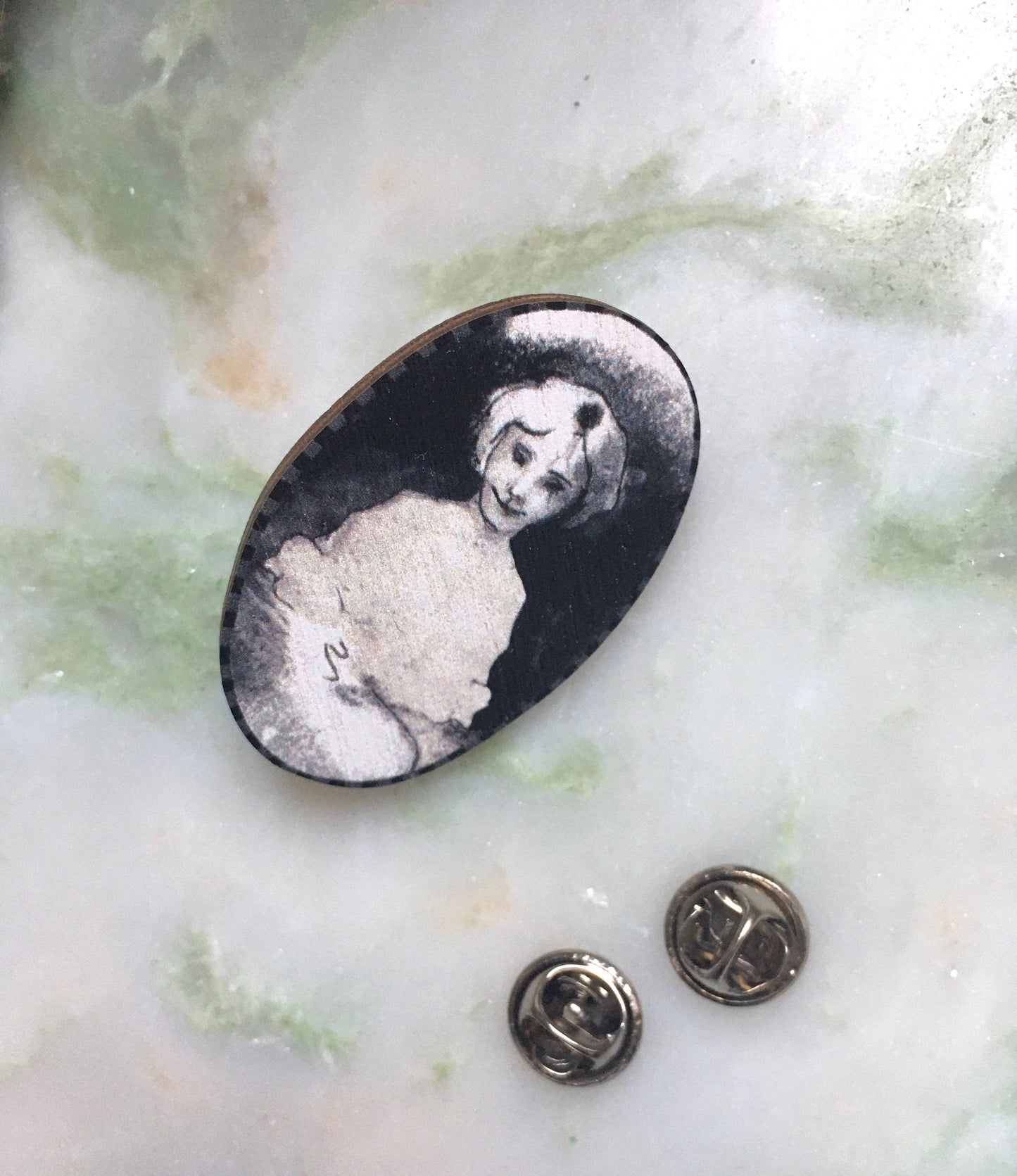 Victorian Halloween Wooden Pin