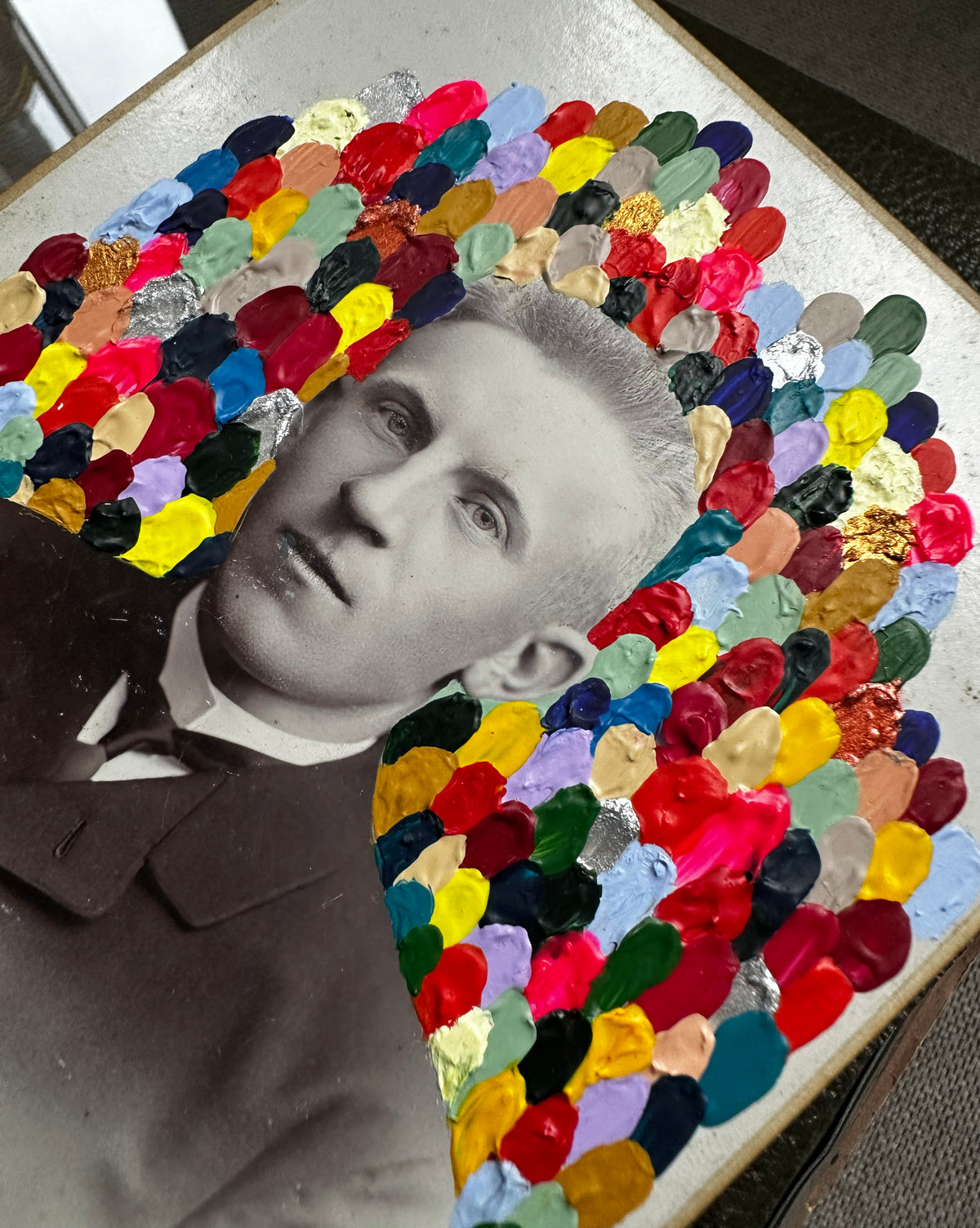 The Rainbow Man, Painted vintage photo