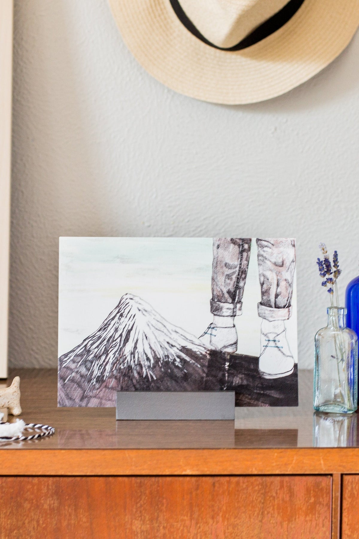 Standing on the Mountain art print, the absurdist series