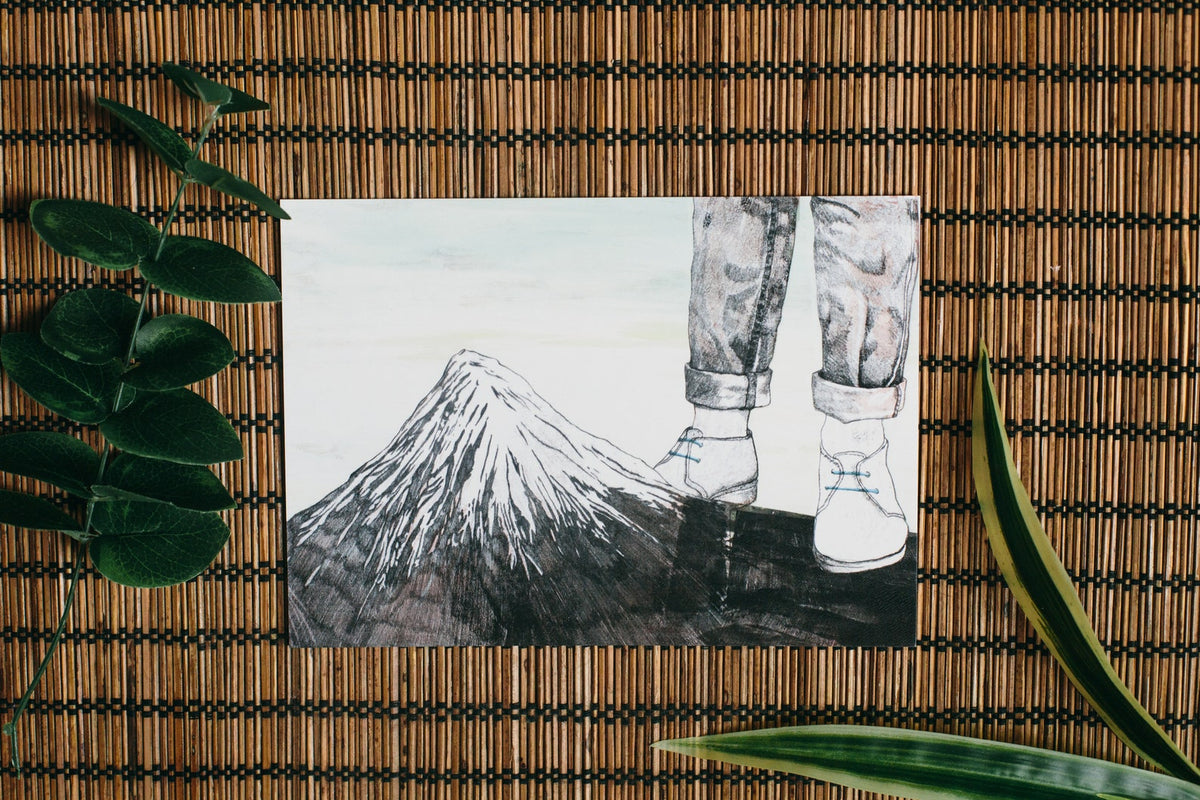Standing on the Mountain art print, the absurdist series