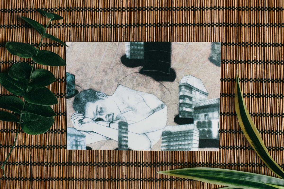 Sleeping in the City art print, the absurdist series