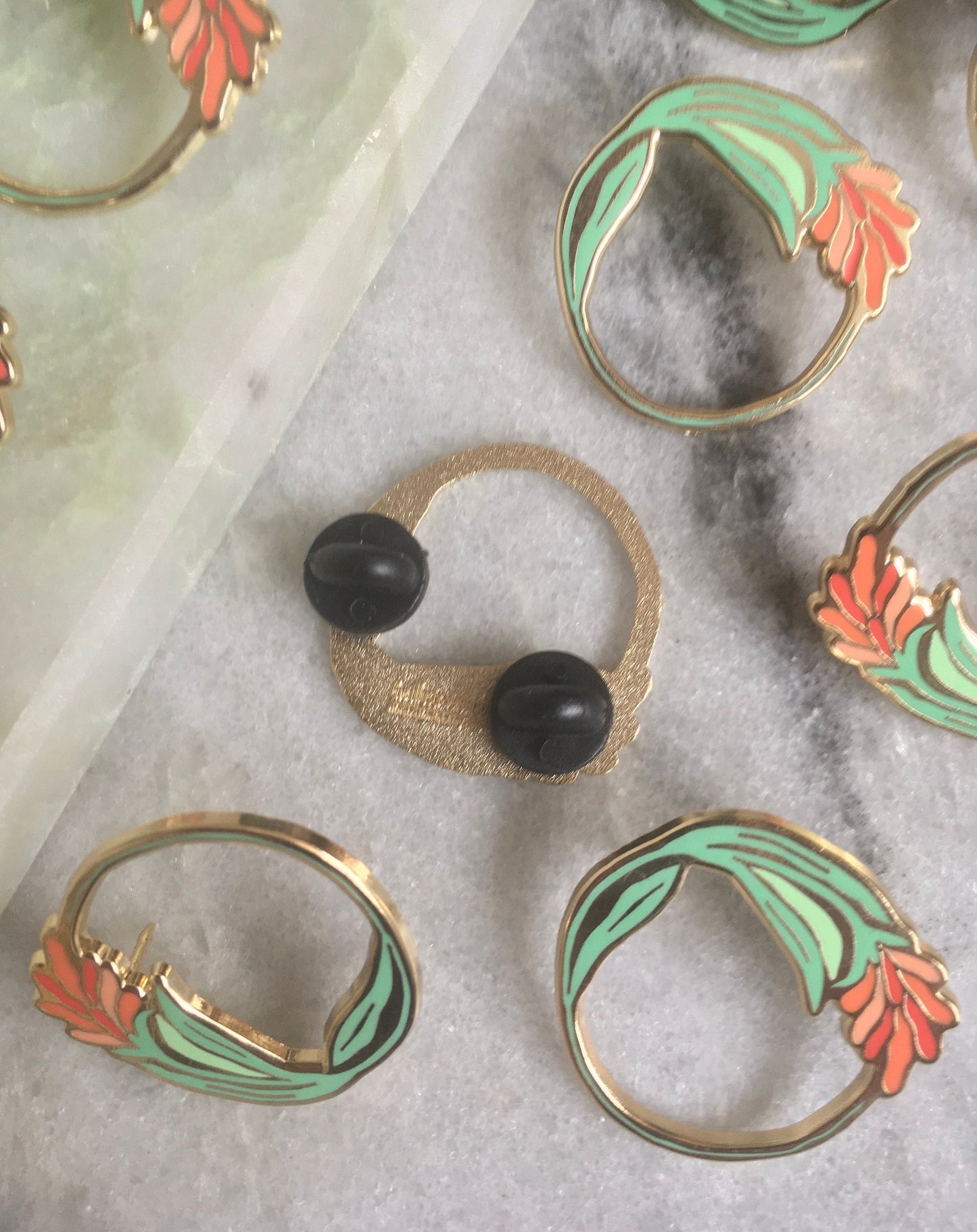 Protea flower circle pin