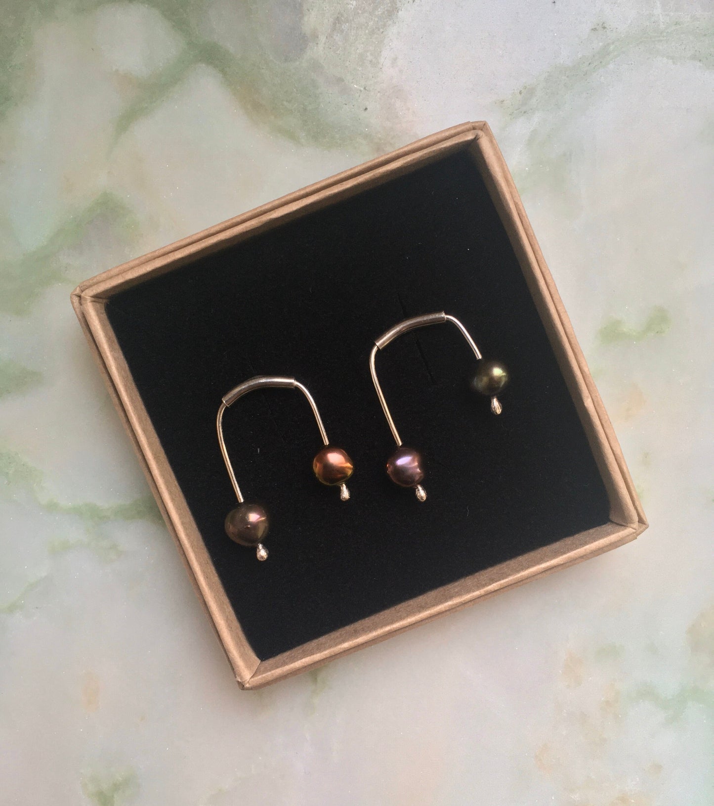 Modern pearl earrings