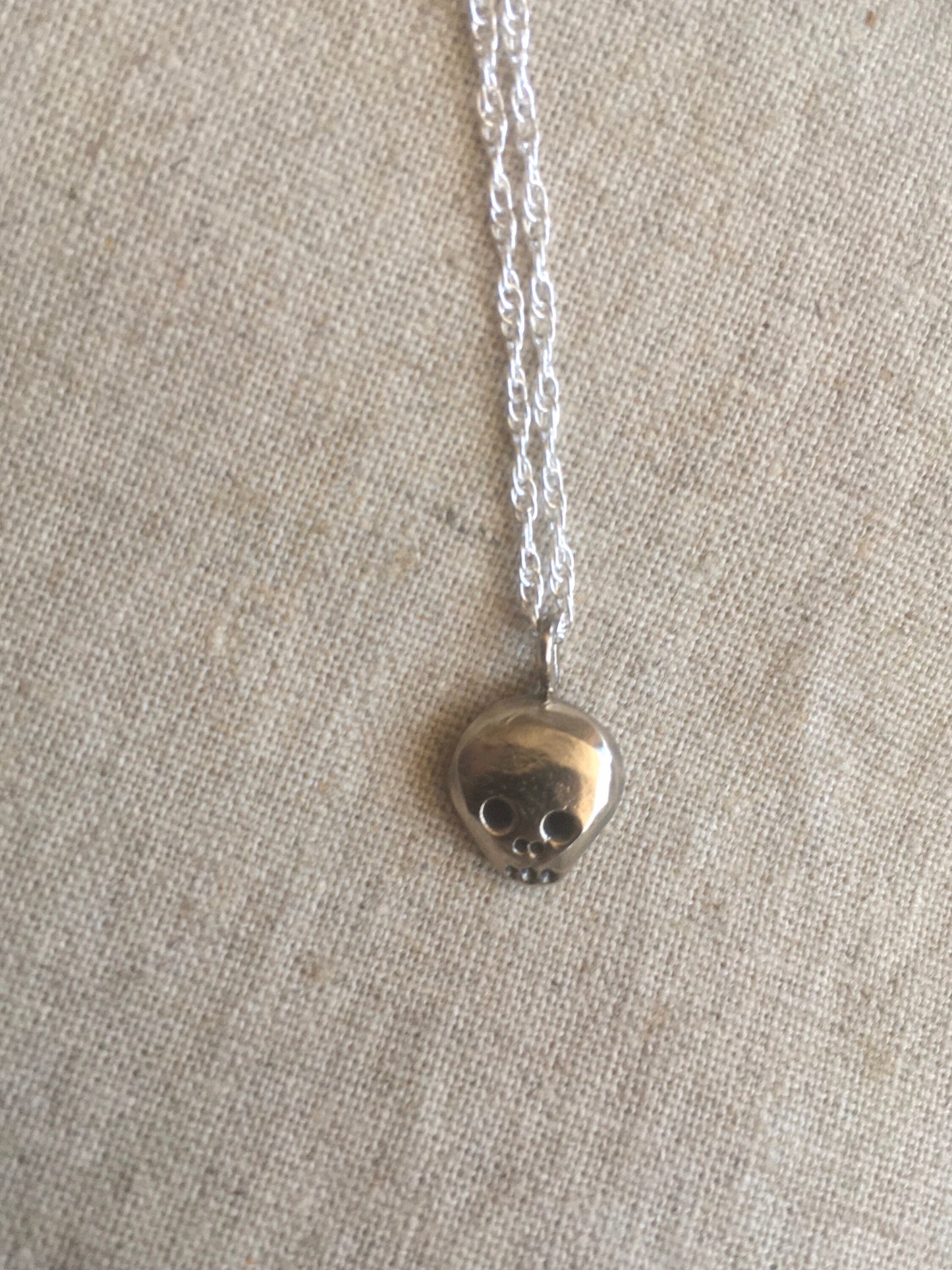 Skul necklace, Eco sterling silver skull pendant